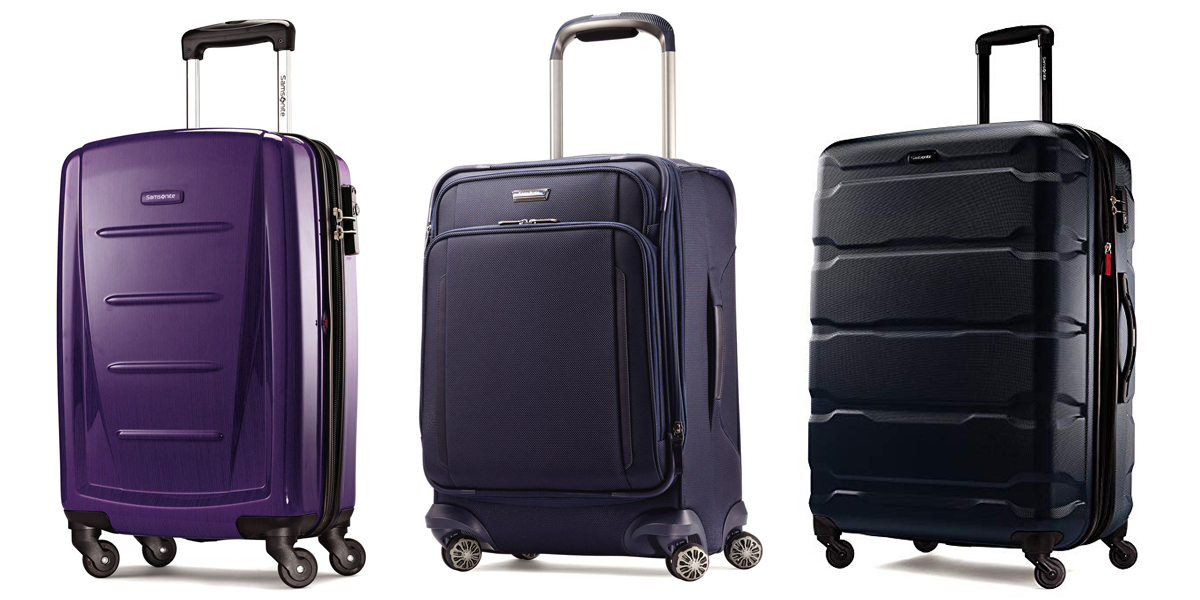 samsonite luggage purple hard shell