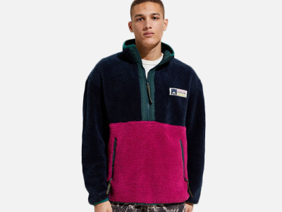 mens fluffy half zip fleece